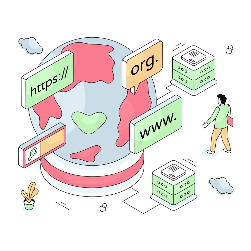 An illustration design of web domains vector