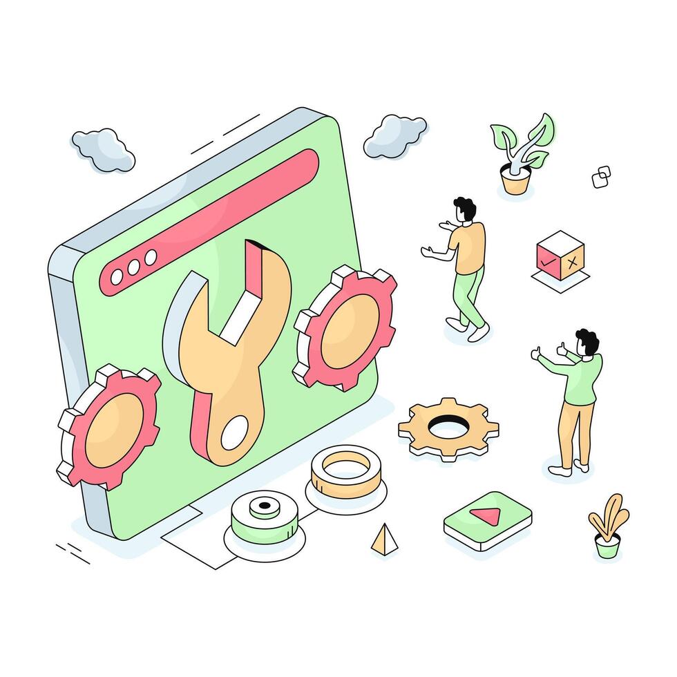 A unique design illustration of web setting vector