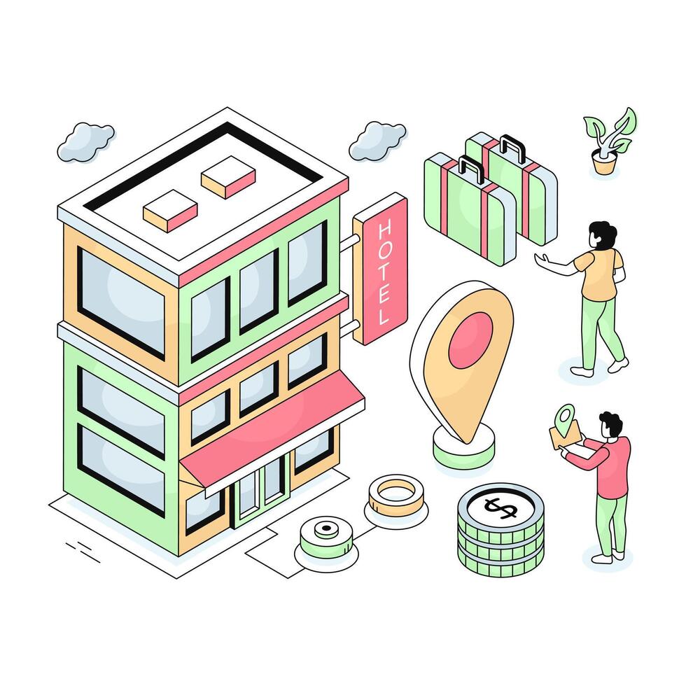 Isometric design illustration of mobile barcode vector