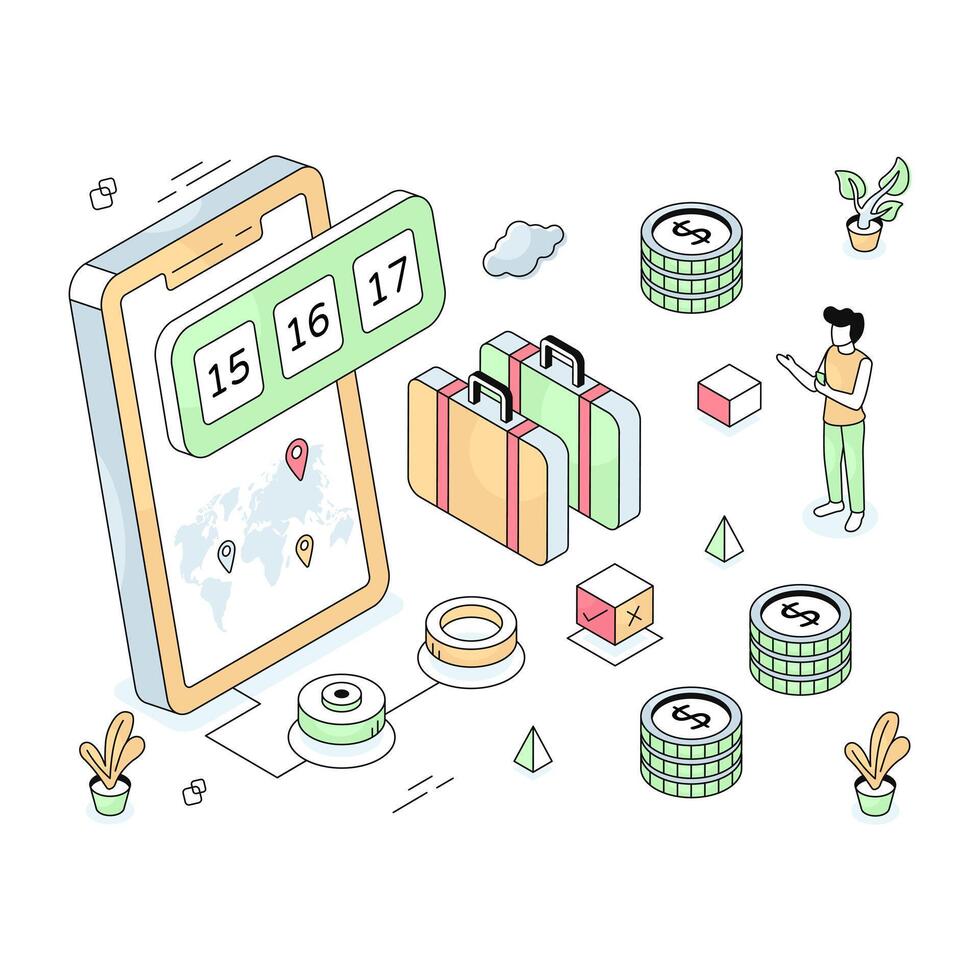 An editable design illustration of parcels vector