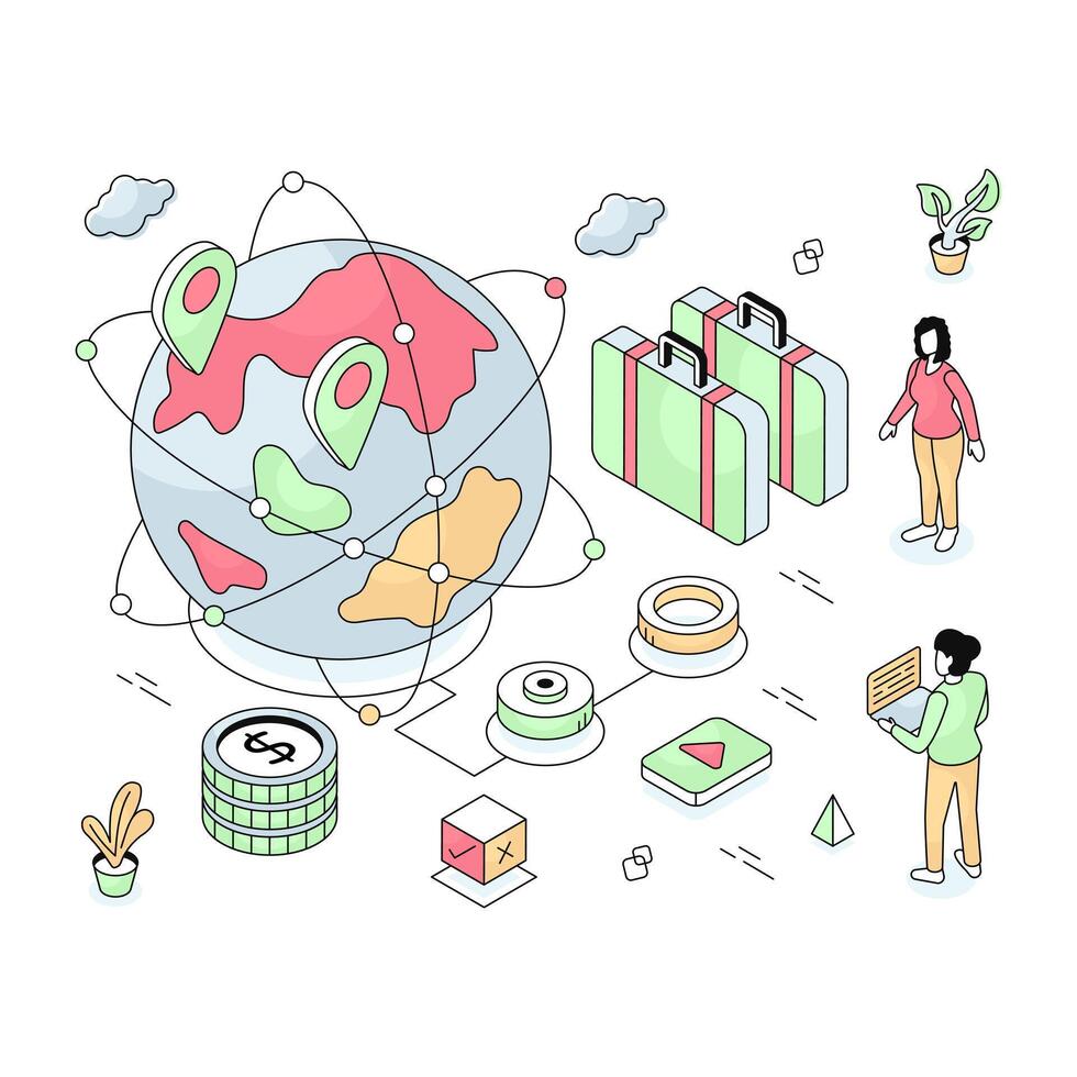 A perfect design illustration of global delivery vector