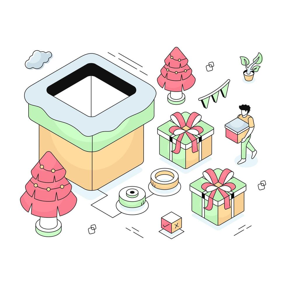 Premium design illustration of christmas presents vector