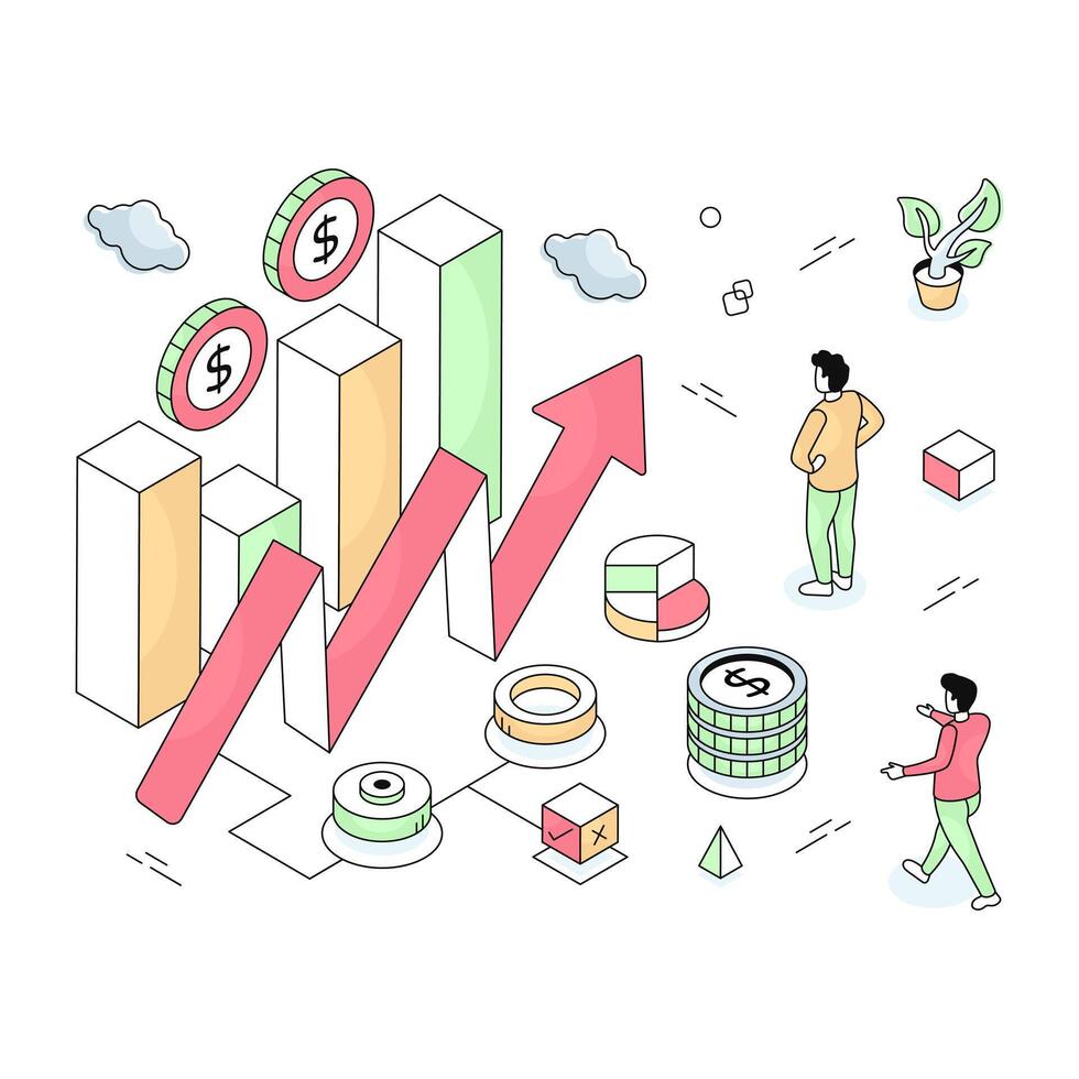Premium download illustration of financial analytics vector