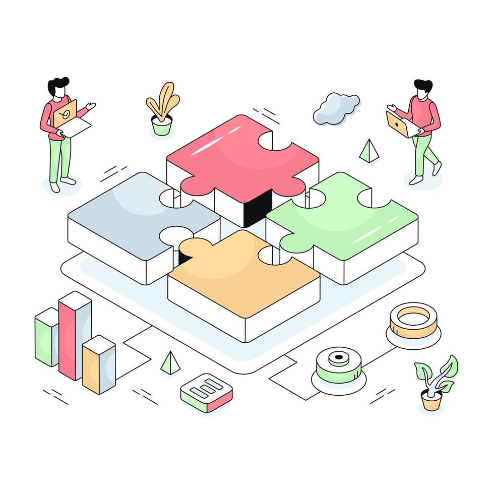Modern design illustration of business solution vector
