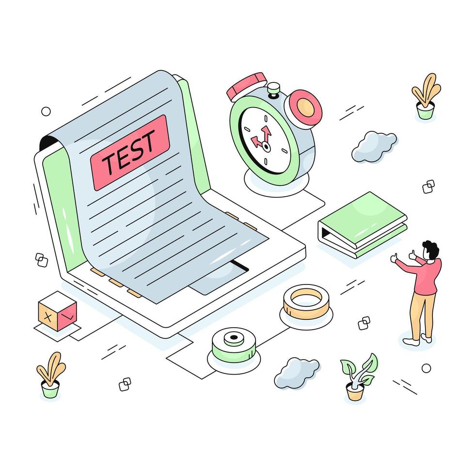 Modern design illustration of online test vector