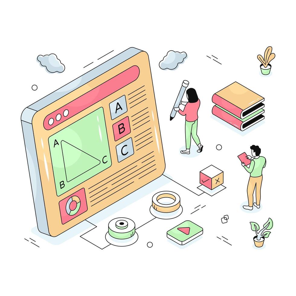 A creative design illustration of math learning vector