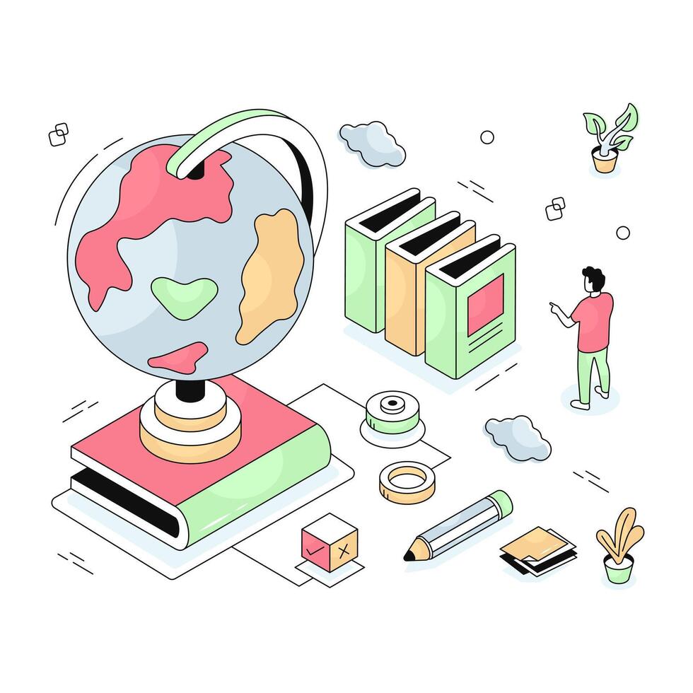 A creative design illustration of table globe vector