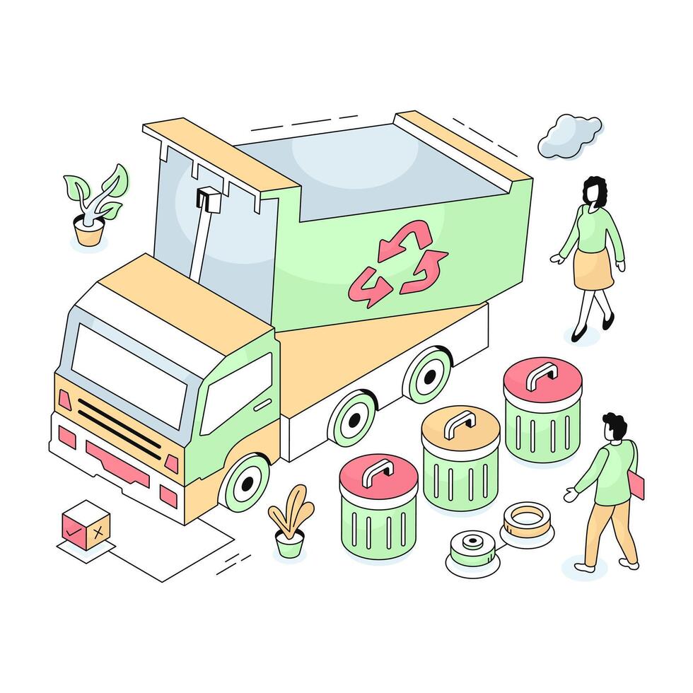 Unique design illustration of waste recycling vector