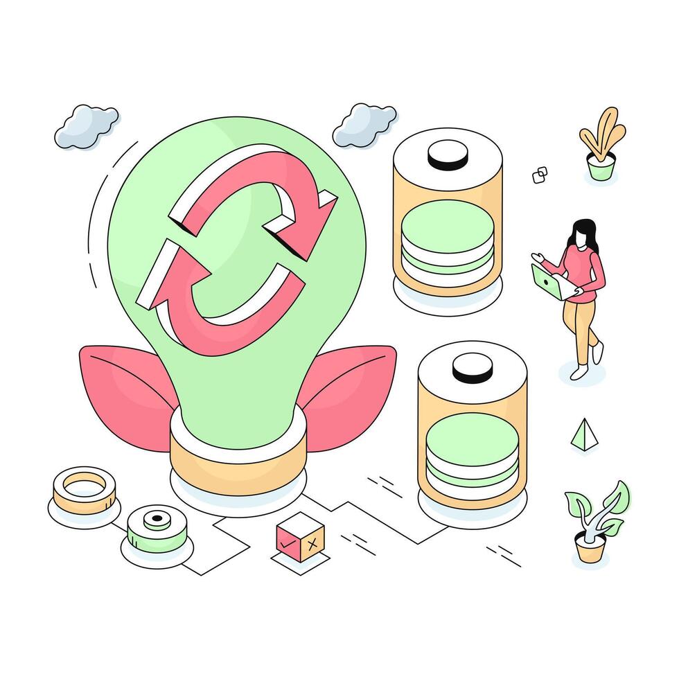 Creative design illustration of eco idea vector