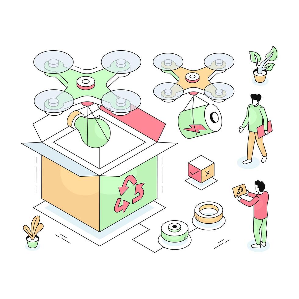 design of the parcel recycling vector