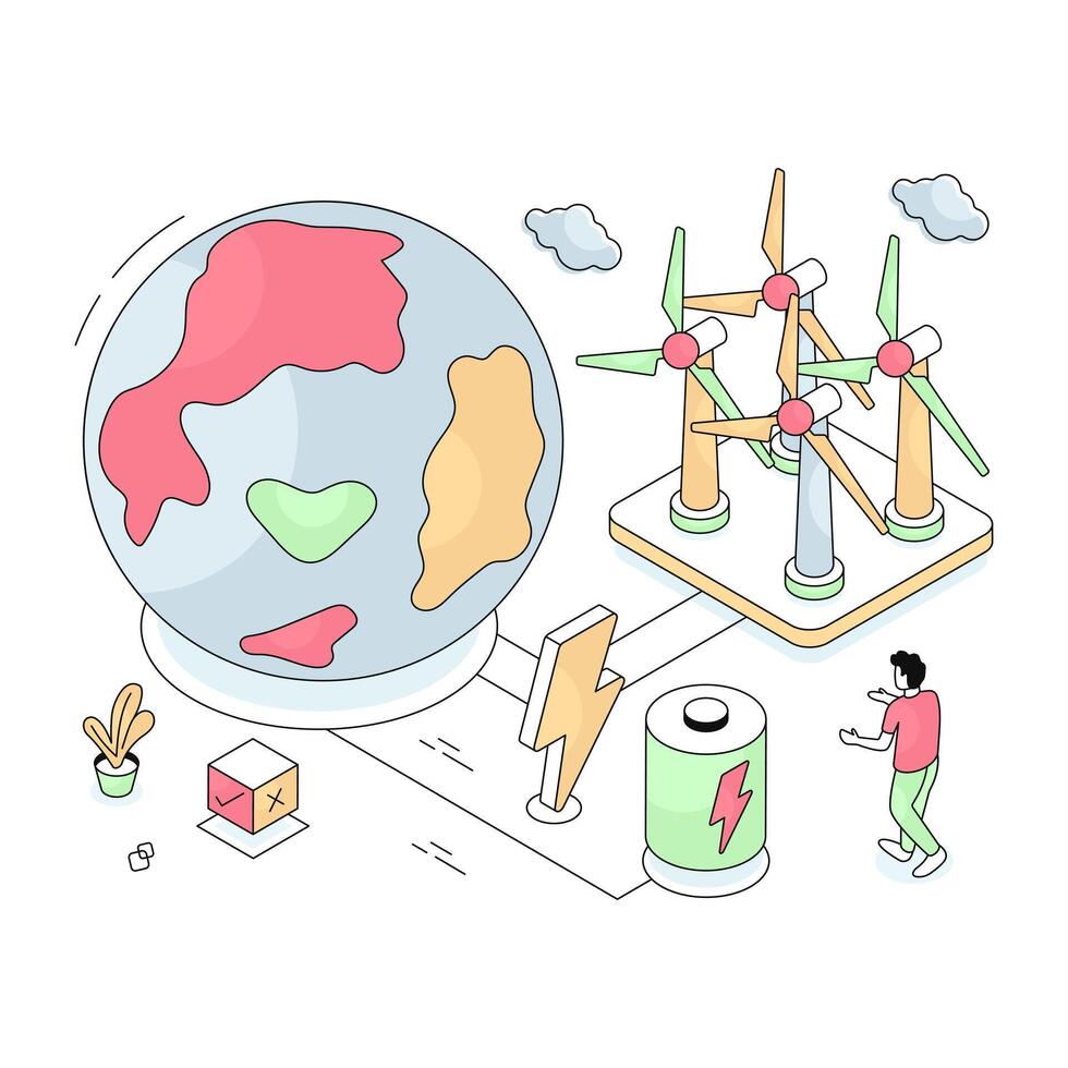 Modern design illustration of global power vector