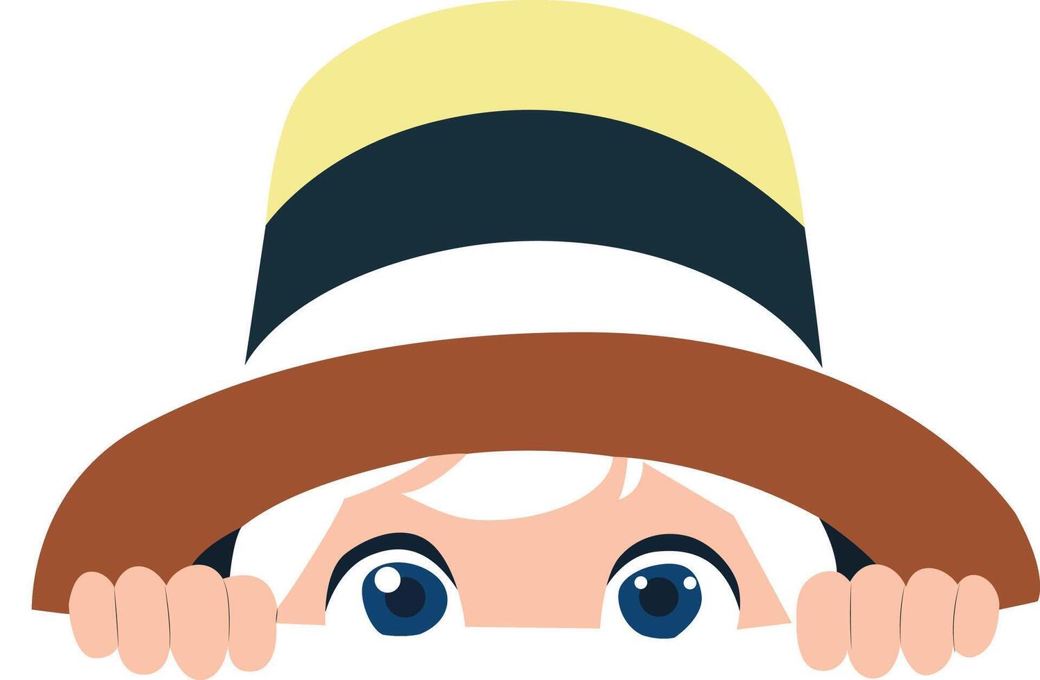 Child Peeking Over Wall Cartoon peeking, happy Estonia Independence Day vector