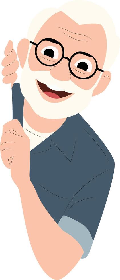 An old man with glasses and a beard vector