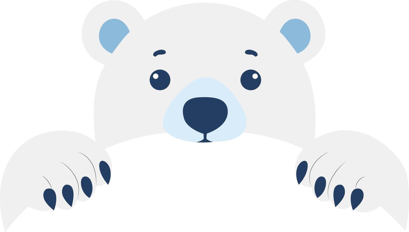 Cute Polar Bear Paws Peek Image, happy International Polar Bear Day vector