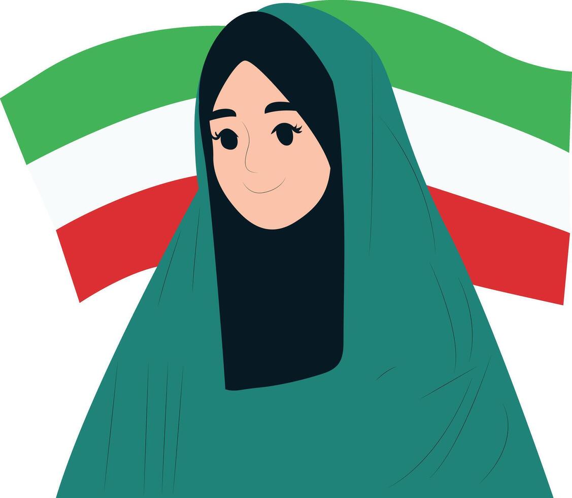 Mother with baby boy, Happy Iran Revolution Day vector