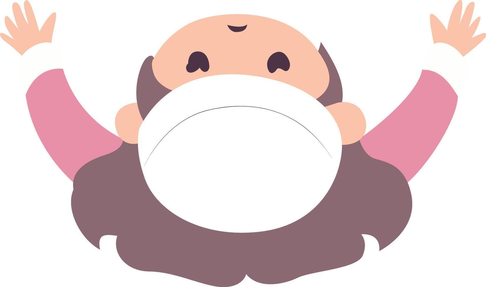 Girl Wearing Mask, Arms Raised, Happy, happy International Polar Bear Day vector