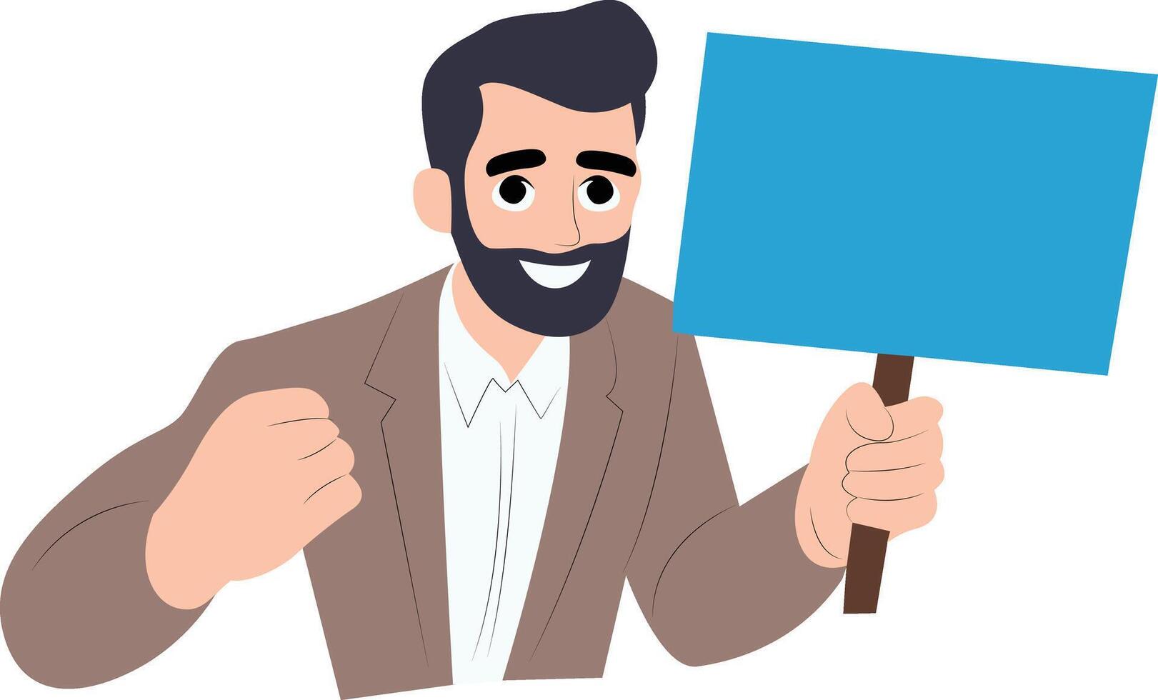 Man Holding Blank Sign Announcement, happy International Day of Commemoration for Slavery Abolition vector