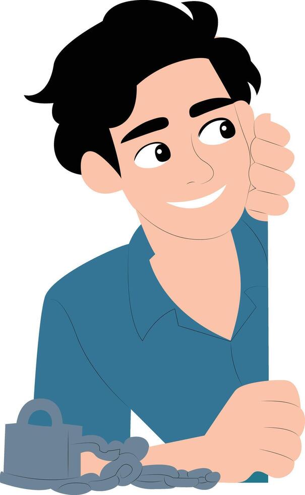 A man peeking, happy Mauritius Abolition of Slavery Day vector