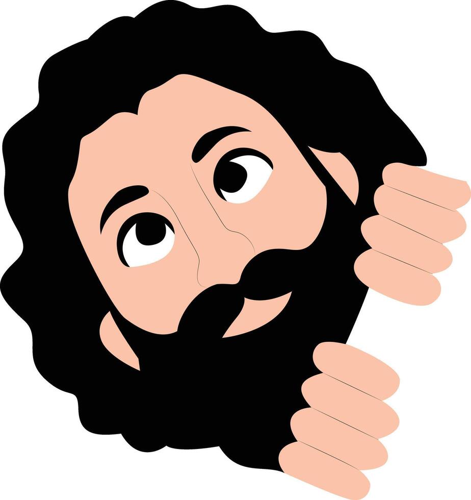 Saint Paul Peeking Cartoon Illustration Design peeking, Happy Malta Feast of St. Paul vector