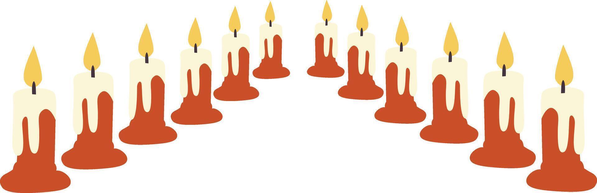 Lit Candles Arch Festive Design vector
