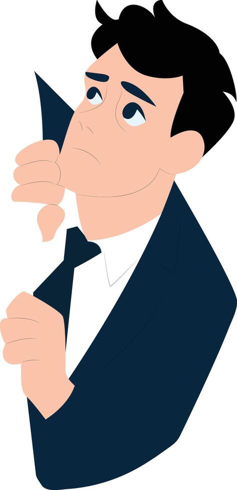 Pensive Businessman Contemplating Strategy. peeking, Romania Dragobete Day vector