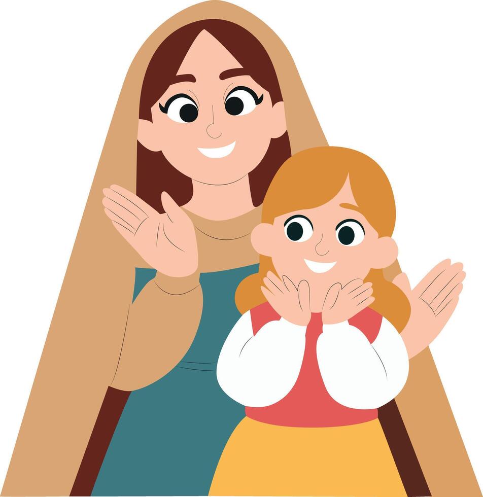 Virgin Mary Child Applauding Illustration,happy Saint Matthias Day vector