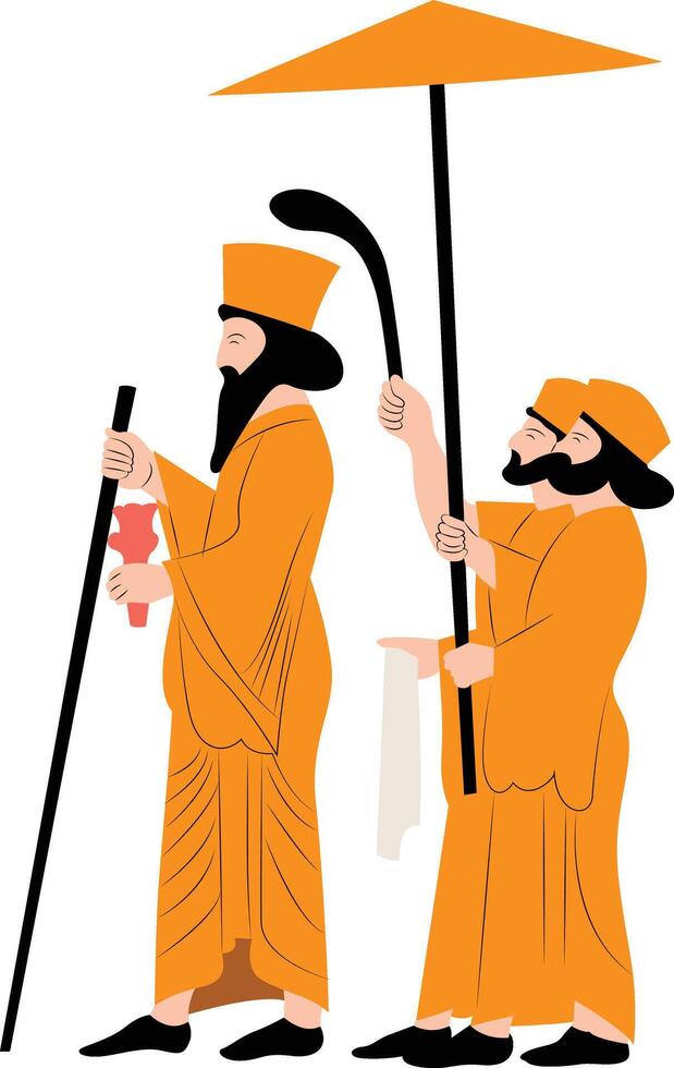 Darius I Achaemenid king of Persia from 521 hand drawn vector