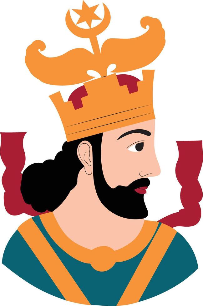 Yazdigerd III hand drawn vector