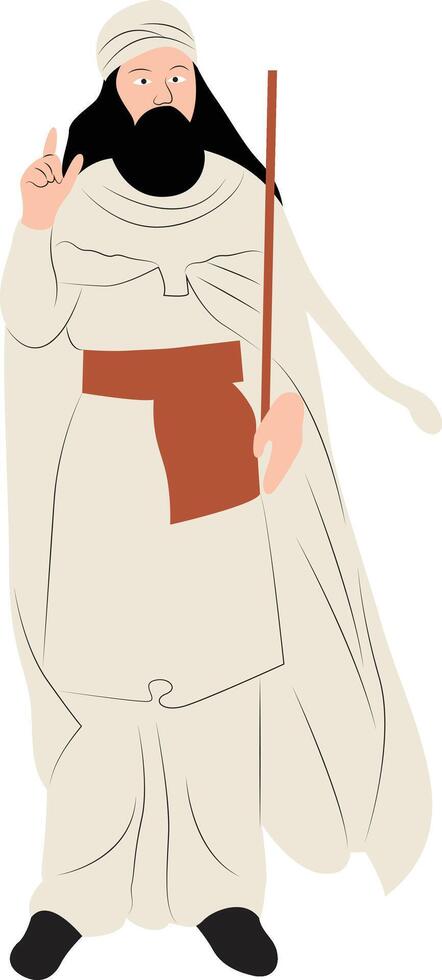 Lord Zoroaster. Prophet of the Zoroastrians. Zarathustra hand drawn vector