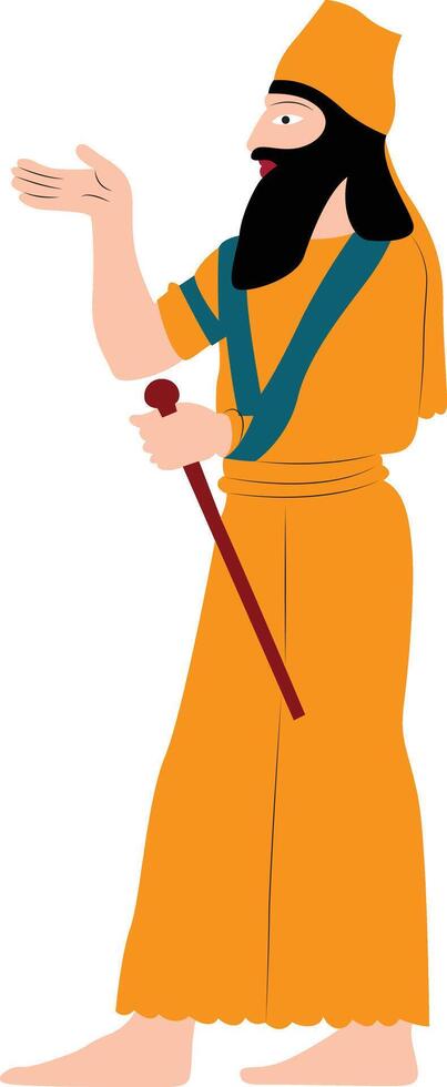kralj asurnasirpal hand drawn vector