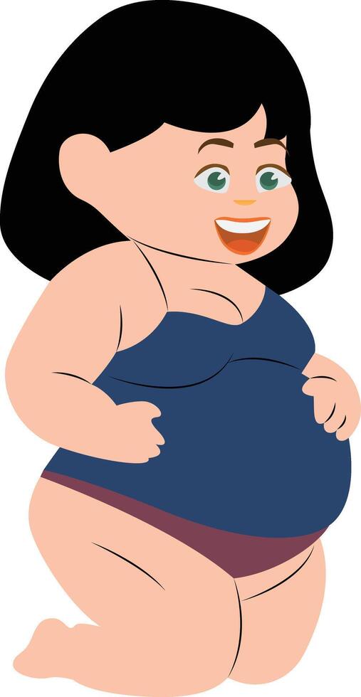 Happy Pregnant girl hand drawn vector