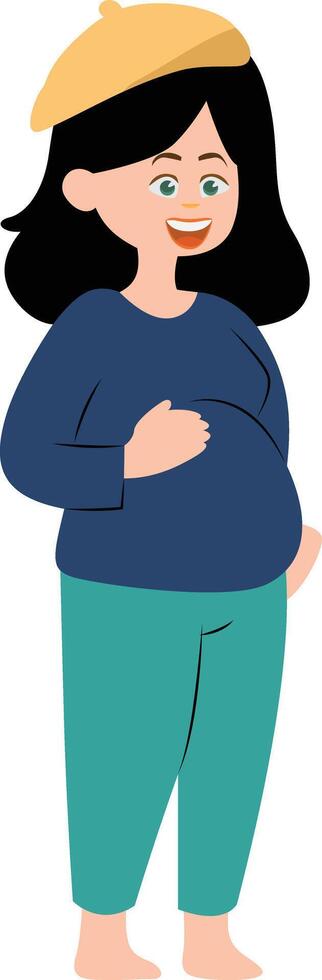 happy pregnant woman hand drawn vector