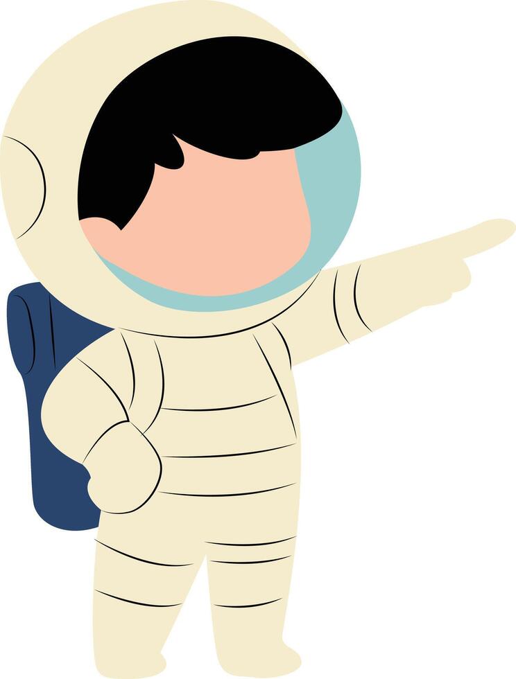 Tiny astronaut hand drawn vector