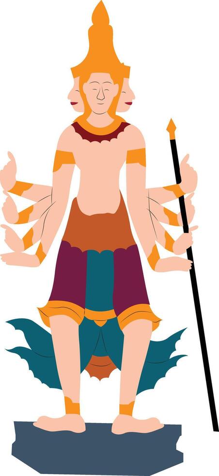 Goddess of Nagas on a dead body hand drawn vector
