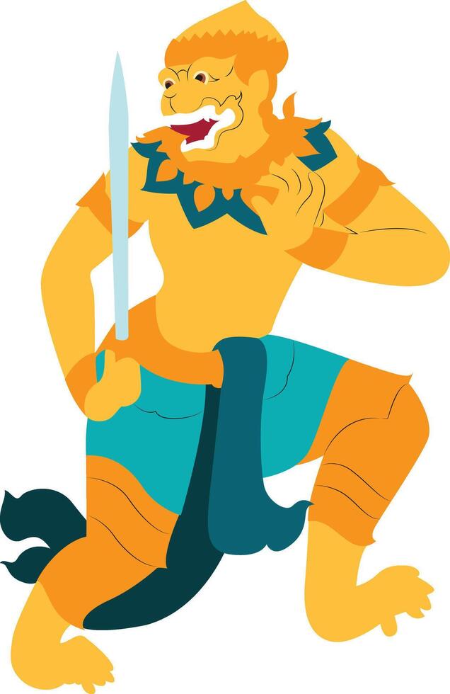 hanuman monkey in Wat Phra Kaew vector