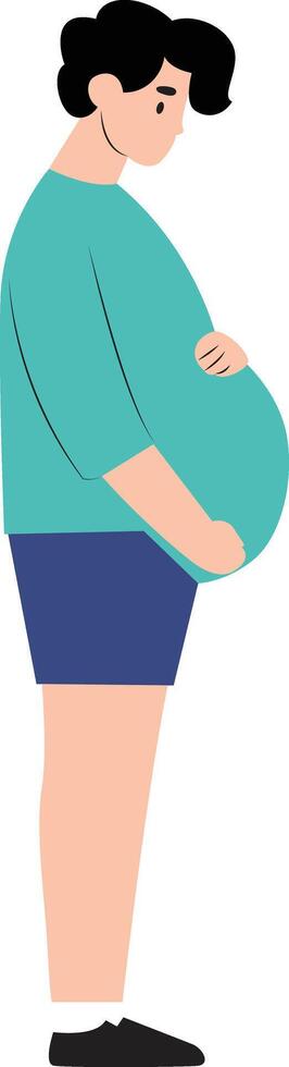 Pregnant man hand drawn vector