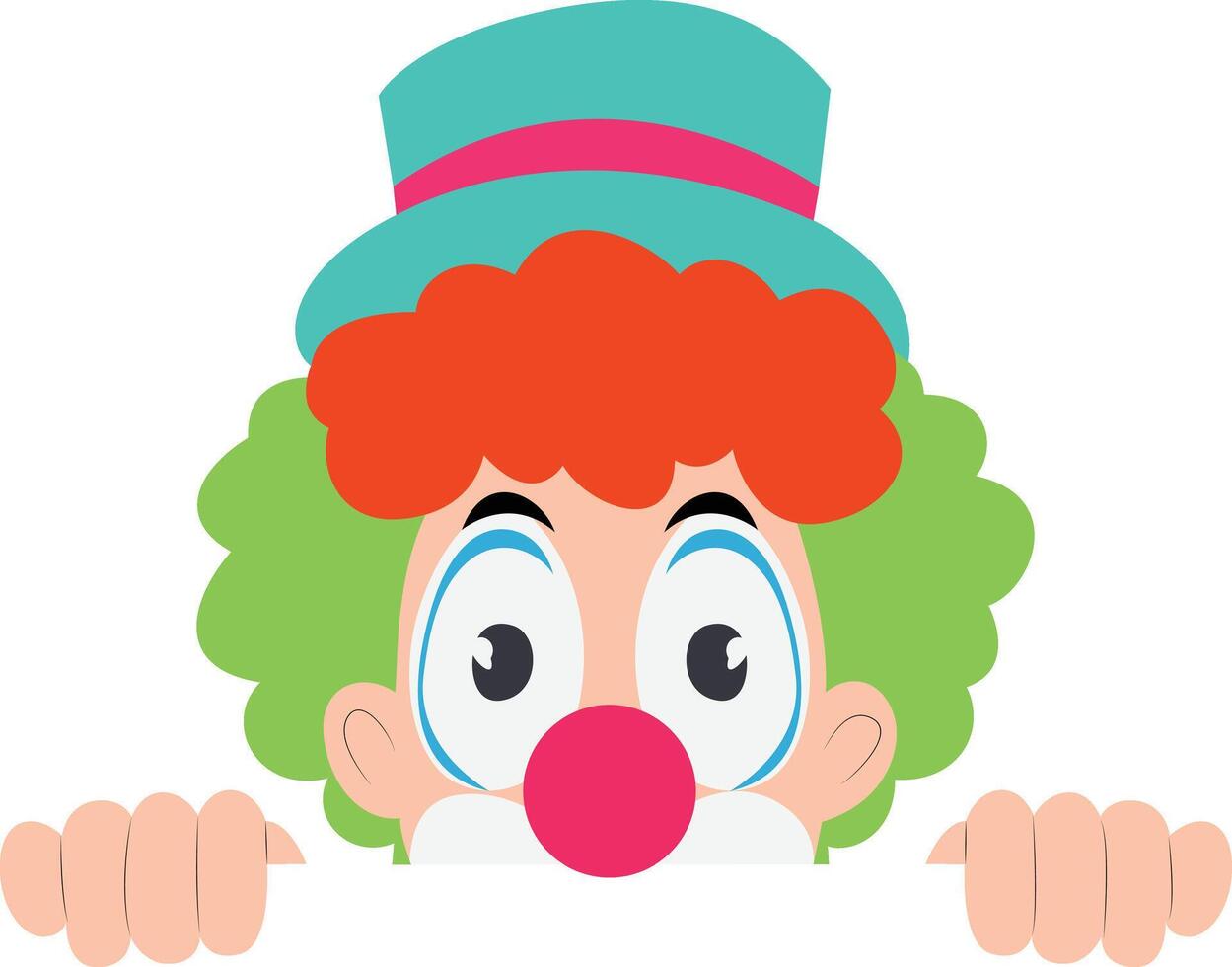 Playful Cartoon Clown Peeking Illustration peeking, happy Holi vector