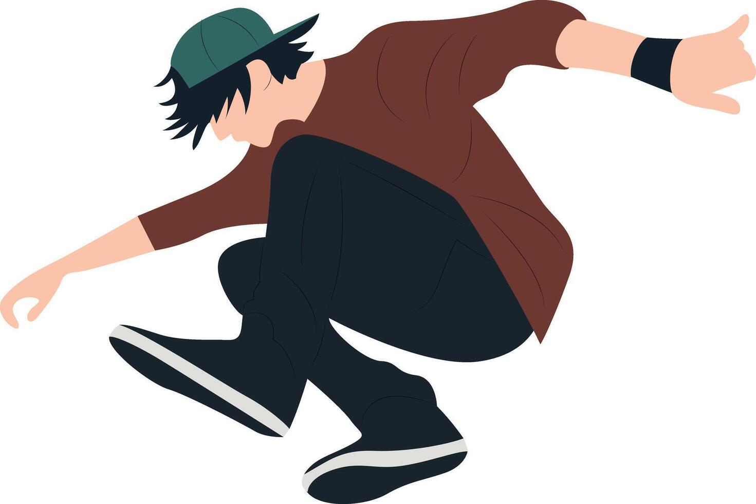 Young Man Parkour Jump Action Pose, Happy Melbourne Moomba Festival vector