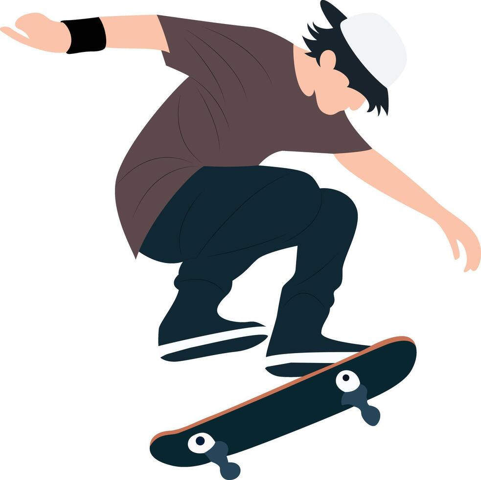 Skateboarder Air Trick Illustration , Happy Melbourne Moomba Festival vector