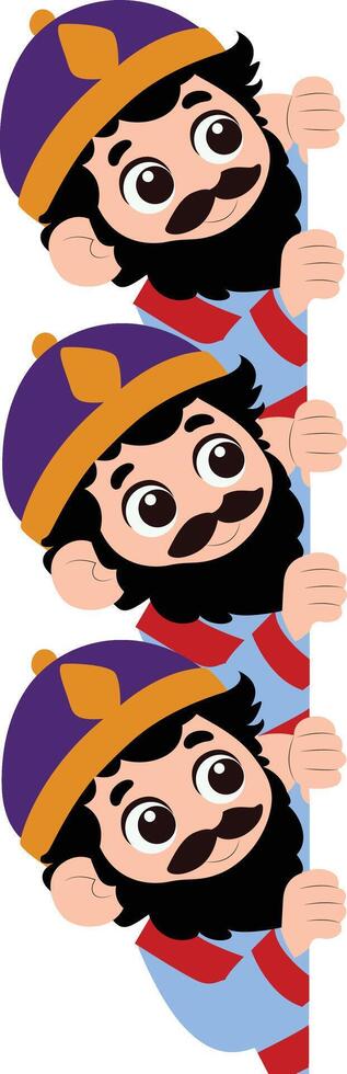 Three Wise Men Peeking Cartoon peeking, happy Purim vector