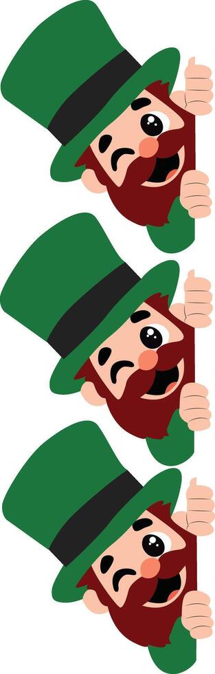 Three Leprechauns Peeking, St. Patrick's Day peeking, happy St. Patricks Day vector