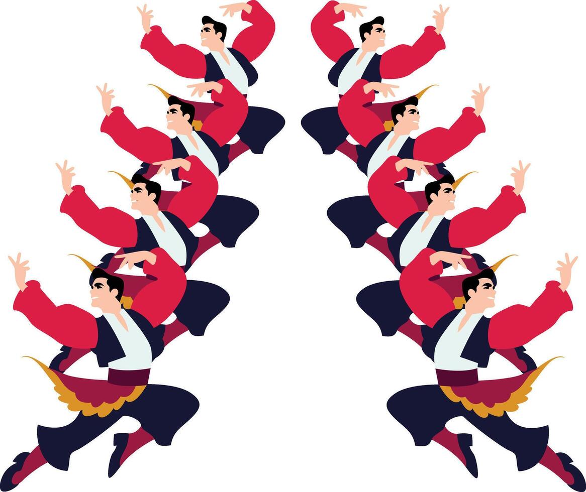 Greek Male Dancers Traditional Costume Performance,happy Melbourne Moomba Festival vector