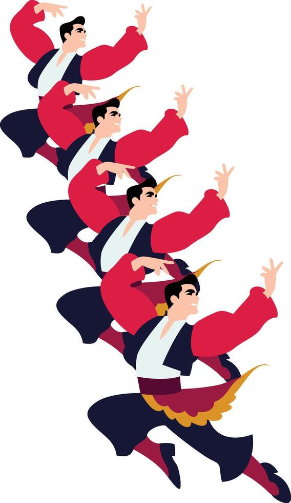 Georgian Male Folk Dance Sequence,happy Melbourne Moomba Festival vector