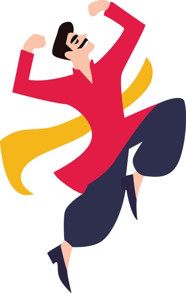 Joyful Man Winning Festive Race.,happy Melbourne Moomba Festival vector