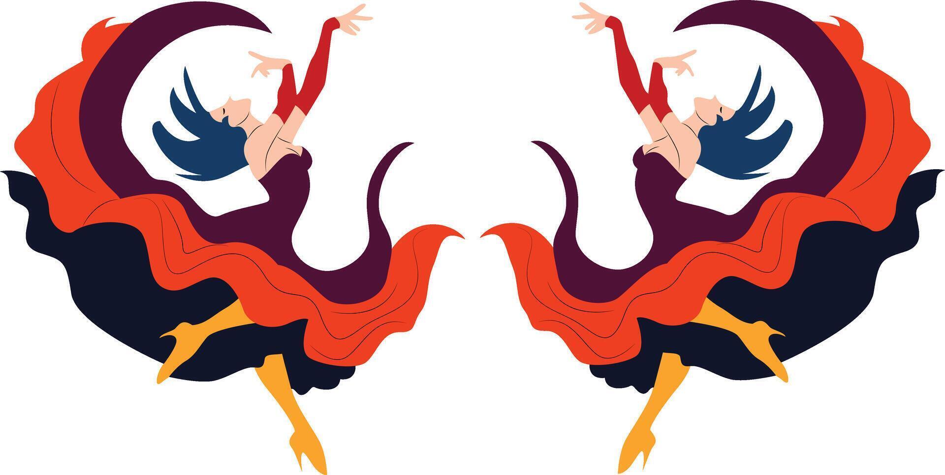 Flamenco Dancers Elegant Artistic Design, happy Melbourne Moomba Festival vector