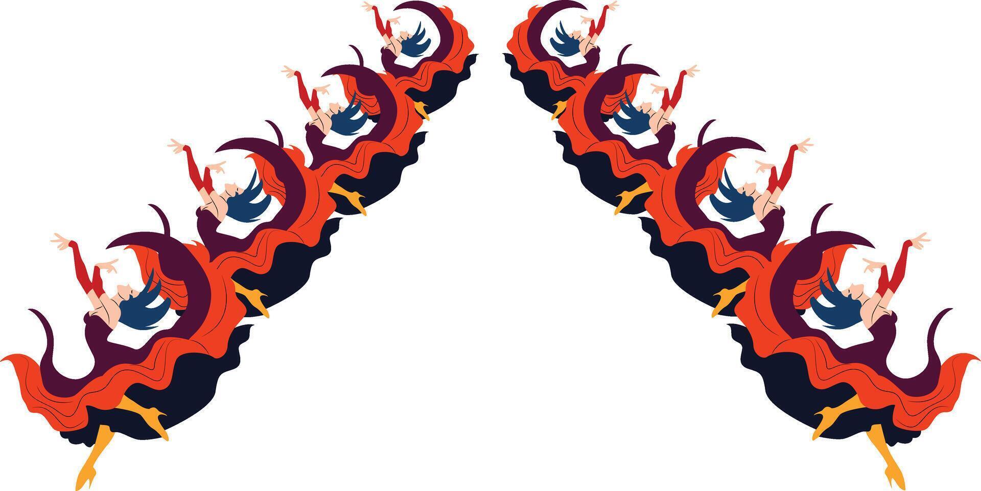 Flamenco Dancers Artistic Design Pattern, happy Melbourne Moomba Festival vector
