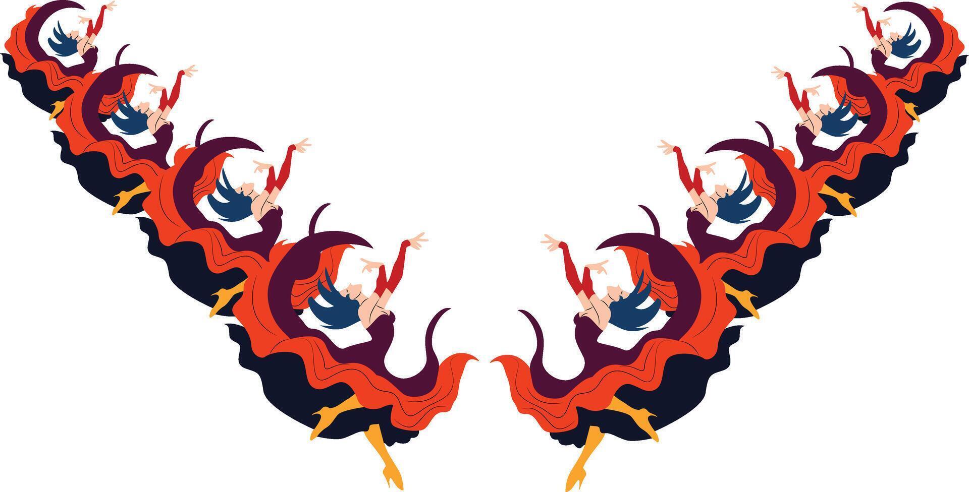 Flamenco Dancers Artistic Abstract Design, happy Melbourne Moomba Festival vector
