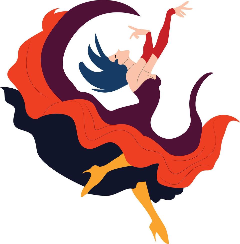 Flamenco Dancer Abstract Art Design, happy Melbourne Moomba Festival vector