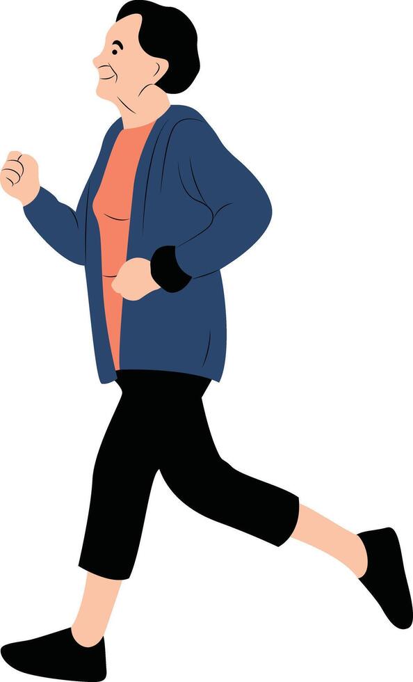 Elderly woman running, International Day of Older Persons vector