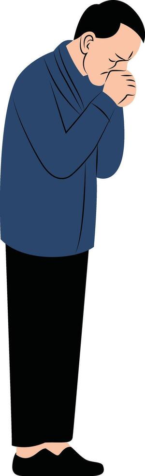grandpa has flu, International Day of Older Persons vector